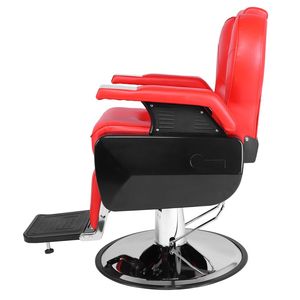 Poltrona da Barbiere Professionale 8702A in Pelle PU Rossa per Saloni, Scuole e Centri Estetici, Stile Moderno con Poggiapiedi Regolabile - Product Image 3
