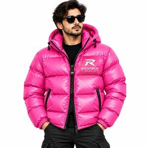 Chaqueta Acolchada con Capucha para Hombre, Unisex, Casual, Resistente al Viento, con Cierre Frontal, Gruesa, de Poliéster, Color Sólido, Corte Regular - Product Image 4