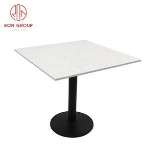 Sobremesa de restaurante de piedra blanca <span class=keywords><strong>gris</strong></span> de <span class=keywords><strong>alta</strong></span> calidad, Cuadrado moderno, fácil de limpiar para cafeterías, restaurantes, venta al por mayor - Product Image 1