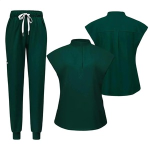 Nouveaux uniformes d'hôpital respirants en rayonne tissée, blouses médicales zippées unisexes, pantalons d'infirmière à manches courtes avec logo personnalisé - Product Image 6