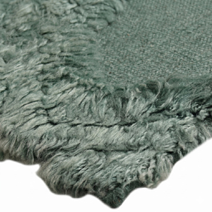 Tapis texturé sur mesure vert sauge à bords asymétriques avec motif hexagonal en nid d'abeille pour hôtel, villa, salon - Product Image 6
