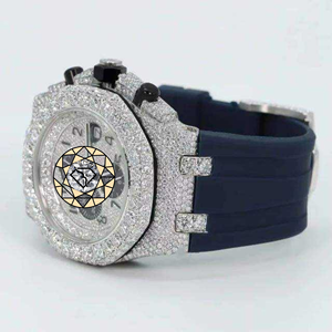 US Style Ice Out Watch นาฬิกาเพชรหรูหรา สายยาง นาฬิกาฮิปฮอป นาฬิกามอยซาไนต์ นาฬิกาสวมใส่ทุกวัน คุณภาพสูง - Product Image 2