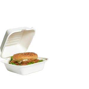 Heavy Duty Waterproof Eco-Friendly Biodegradable Clamshell Takeout Containers Compostable Bagasse Food <b>Boxes</b> Lids Disposable OEM - Product Image 1