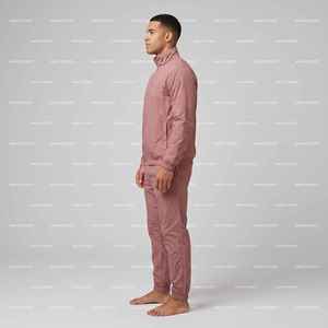 Ensemble survêtement homme en nylon coupe-vent personnalisé, veste et pantalon de jogging, couleurs contrastées, léger - Product Image 5