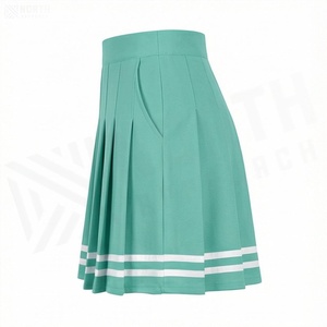 Minifalda Plisada para Mujer, Color Sólido, Cintura Elástica, Estilo Deportivo, Tejido Transpirable, para Todas las Temporadas - Product Image 3