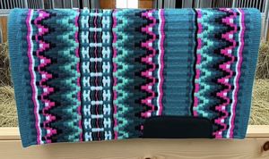 Western Wool Saddle <b>Blanket</b> Custom Heavy Duty Shock Absorbing Saddle Pad for Rodeo Show and Trail Riding - Product Image 3