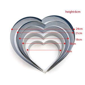 5 Pcs Stainless Steel Heart Cookie Cutters Set Baking Fondant Sandwich Shape Mold Cake Decorating <b>Tool</b> Non-Stick Heat Resistant - Product Image 6
