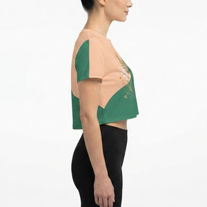 T-Shirt Crop Top pour femmes, nouveau look, matériau doux, manches courtes, col rond, vêtements d'été simples et décontractés pour tous les jours, confortables - Product Image 4