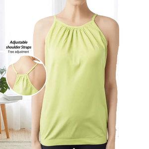 Women's Lime Green <b>Spaghetti</b> <b>Strap</b> <b>Tank</b> <b>Top</b> Solid Color Breathable Knitted Sleeveless Casual Fit Regular Length 2 Pack - Product Image 3
