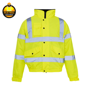 Veste de travail de sécurité pour hommes, haute visibilité, réfléchissante, imperméable, en polyester et coton, avec logo personnalisable, pour la construction - Product Image 5