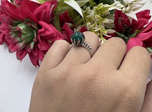 Green Onyx 925 <b>Silver</b> Plated Solid Brass Gemstone Claw Setting <b>Ring</b> Trendy Vintage Boho Jewelry Lusterelics - Product Image 6