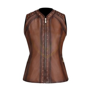Chaleco de Cuero Genuino para Mujer, Transpirable, Tejido para Invierno, con Logotipo, Colores y Tallas Personalizables - Product Image 1