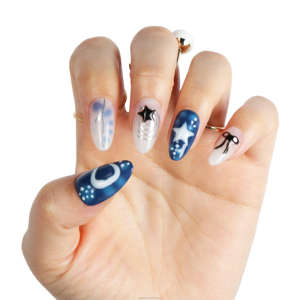 Glintnail 3D ABS Ammon Press Nail Tips 24/36 Pcs Gel Stick-On Artificiel Réutilisable pour Art Logo Personnalisé Style Français Moyen Long - Product Image 3