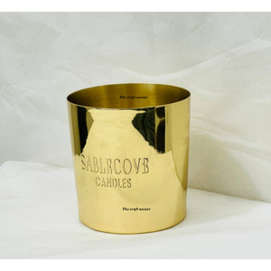 Luxury Brass Candle Jar With Custom Engraved Logo Premium Gold Finish Round Metal Candle Vessel For Scented Soy <b>Wax</b> Candles - Product Image 4