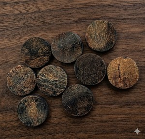 กระดุมเขาควายดำทำมือ งานฝีมือธรรมชาติ อุปกรณ์เย็บผ้า ราคาขายส่ง - Product Image 1