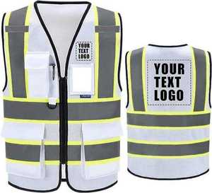 Gilet de sécurité jaune fluorescent haute visibilité, gilet de travail réfléchissant avec fermeture éclair sur le devant, équipement de sécurité pour la construction, fabricant OEM - Product Image 5
