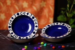 ชามเซรามิกลายอุมราโอะสีน้ำเงินและสีขาวสำหรับเสิร์ฟซุป มักกี้ พาสต้า และมักกะโรนี - Product Image 5