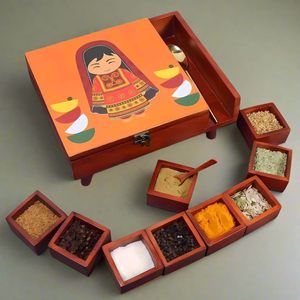 Rustic Handmade Premium Quality Wooden Spice Box Spice <b>Pepper</b> Shakers Eco-Friendly Scratch Resistant Food Grade Dishwasher Safe - Product Image 2