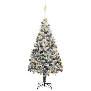 Albero di Natale Artificiale da 180 cm in PVC e Acciaio, Colore Bianco - Product Image 1