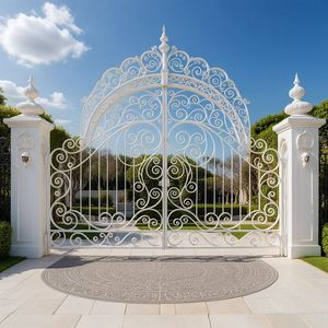 Puerta de Hierro Forjado Tradicional de Lujo con Trabajos Artísticos, Ecológica, Resistente a la Corrosión, Tamaño Personalizado, Acabado Duradero, para Propiedades Prestigiosas - Product Image 1
