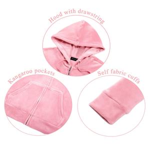 Chándal de invierno de talla grande Fitness Zip Up Velvet Sweat Suit Unisex Mujer Conjunto de 2 piezas Velour Sweat Suit para mujer - Product Image 4