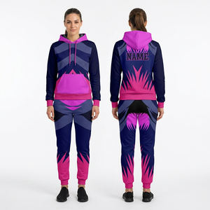 <b>Yellow</b> Black Hooded Winter Printed Front Logo <b>Tracksuit</b> 2 Piece Jogger Set Zipper Fly Fleece Sportswear Streetwear - Product Image 3