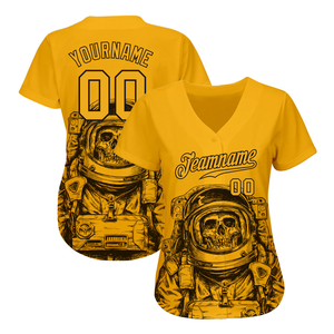Camiseta de Béisbol Personalizada con Gráficos Amarillos Sublimados para Hombre, Manga Corta con Botones, Uniforme Deportivo Personalizado para Equipo - Product Image 1