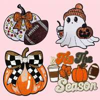 Fournisseurs OEM – Nouveaux patchs en chenille brodés personnalisés avec lettres et paillettes, style Halloween, pour vêtements, accessoires et cadeaux