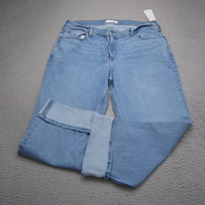 Jean ample taille mi-haute pour femme, coupe décontractée, personnalisable, en denim, vente en gros, marque privée, best-seller - Product Image 1