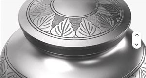 Urna de metal plateado, recipiente decorativo conmemorativo, tapa grabada, contenedor redondo para recuerdos - Product Image 2
