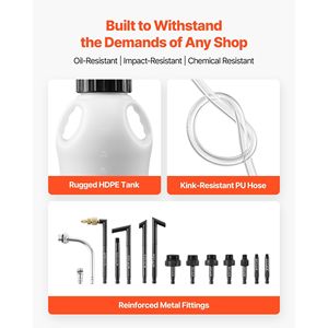 Pompa Pneumatica da 8 L per Estrazione e Distribuzione di Olio e Fluido di Trasmissione con 15 Adattatori ATF - Product Image 6