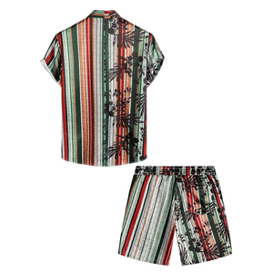 Ensemble de t-shirts et shorts d'été pour hommes, entièrement personnalisables, respirants, avec impression sérigraphique personnalisée, style streetwear - Product Image 2