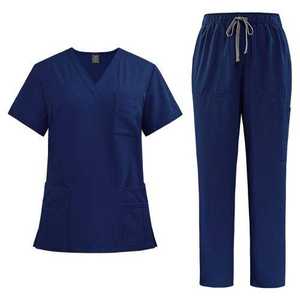 Pantalones de uniforme médico de algodón y poliéster de alta calidad, conjuntos de uniformes de enfermería de punto para hospital, servicio OEM personalizado, detección de agujas - Product Image 1