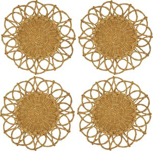 Wholesale Rattan Placemat Charger Natural <b>Woven</b> Eco-Friendly Table Mats Custom Size for Dining Table Home Decor FBA KingCraft - Product Image 5