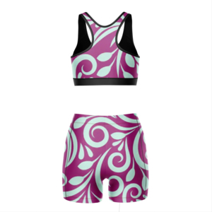 Ensemble de sport pour femme, ensemble de yoga, haut court dos nageur à encolure dégagée, short taille mi-haute, respirant, en Spandex/Nylon, couleur unie, grande taille - Product Image 3