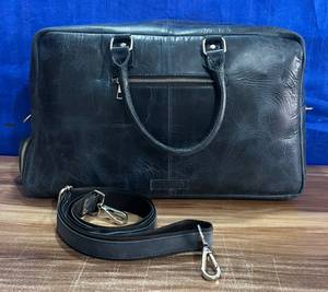 Bolsa de Viaje de Fin de Semana de Cuero con Logotipo Personalizado Vintage, Unisex, con Cierre de Cremallera, Asa Suave, Capacidad de 36-55L, Duradera - Product Image 2