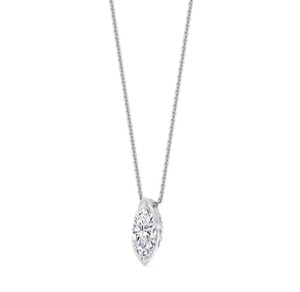 Colgante de Diamante Cultivado en Laboratorio con Corte Marquesa y Engaste en Bisel en Forma de V, 1.25 CTW en Oro Rosa de 9K - Product Image 4