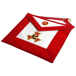 Delantal de Capítulo Masónico Rojo con Triple Tau, Insignia de Alto Sacerdote del Arco Real, Regalia Masónica, Delantal Ceremonial de Capítulo - Product Image 3
