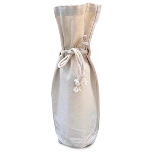 Cotton Canvas Bottle Gift Sleeve Reusable Beverage Tote - Product Image 3