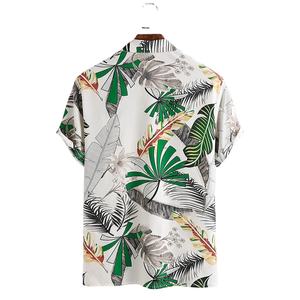 Bañador de algodón y poliéster con estampado de hojas, ropa de baño de manga corta de alta calidad, Estilo Hawaiano - Product Image 2