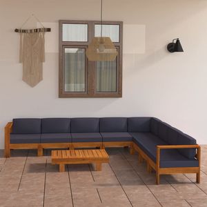Ensemble de salon en bois gris foncé pour jardin, pour divertissements en plein air - Product Image 1