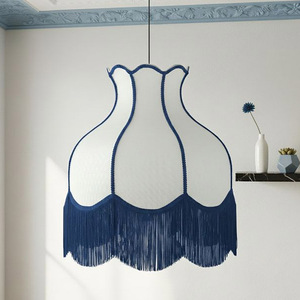 Lámpara Colgante de Tela Bohemia con Adorno de Borlas, Lámpara Colgante Textil Vintage con Diseño de Flecos Boho para Sala de Estar, Precio Bajo - Product Image 4