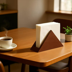 Elegante Dispensador de Servilletas de Madera Triangular Vertical y Organizador para Mesas de Comedor de Restaurantes y Cafeterías de Estilo Retro - Product Image 2