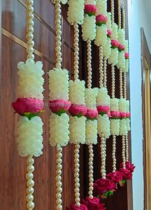 Guirnalda de Perlas de Rosa y Jazmín, Decoración India para Bodas, Eventos, Haldi, Mehndi, Coronas, Guirnaldas Colgantes para Puerta, Recuerdos de Inauguración de Casa, Decoración del Hogar - Product Image 3