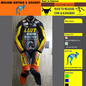 Traje de cuero para motociclismo, traje de cuero resistente para motociclismo, hecho en Pakistán, ropa para motociclismo, traje de carreras Kangaroo, calidad premium. - Product Image 4