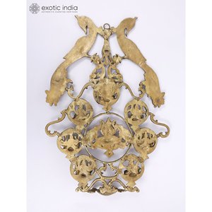 Ashtalakshmi 18 \ "en laiton Tenture murale Décoration intérieure spirituelle élégante avec paons Art mural - Product Image 4