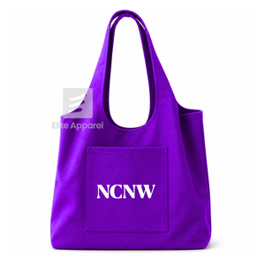 Custom NCNW Council Sorority Tote bag purple and White Embroidered Logo Daily Use <b>Large</b> Capacity Canvas Tote bag for female - Product Image 1