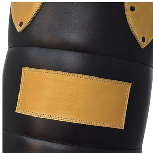Sac de boxe PROFIT SPORTS en similicuir noir robuste, rempli de sable, avec accents dorés, pour adultes - Product Image 6