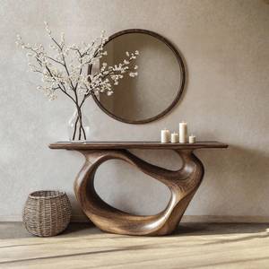 Console en bois massif, console en bois d'acacia, console d'entrée, console pour salon - Product Image 2