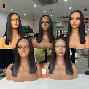 Super doble dibujado cabello vietnamita crudo Bob hueso natural cabello liso con cierre de encaje HD pelucas sin pegamento para ti ahora - Product Image 2